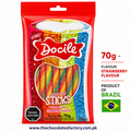 Docile Sour Strawberry Sticks – 70g