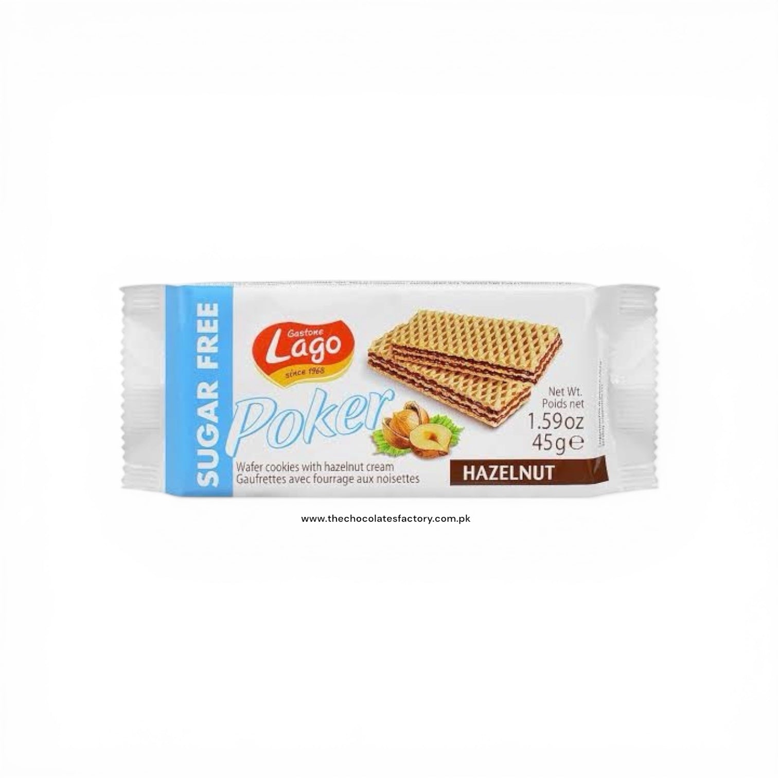 Lago Waffer Poker Sugar Free Hazelnut 45g