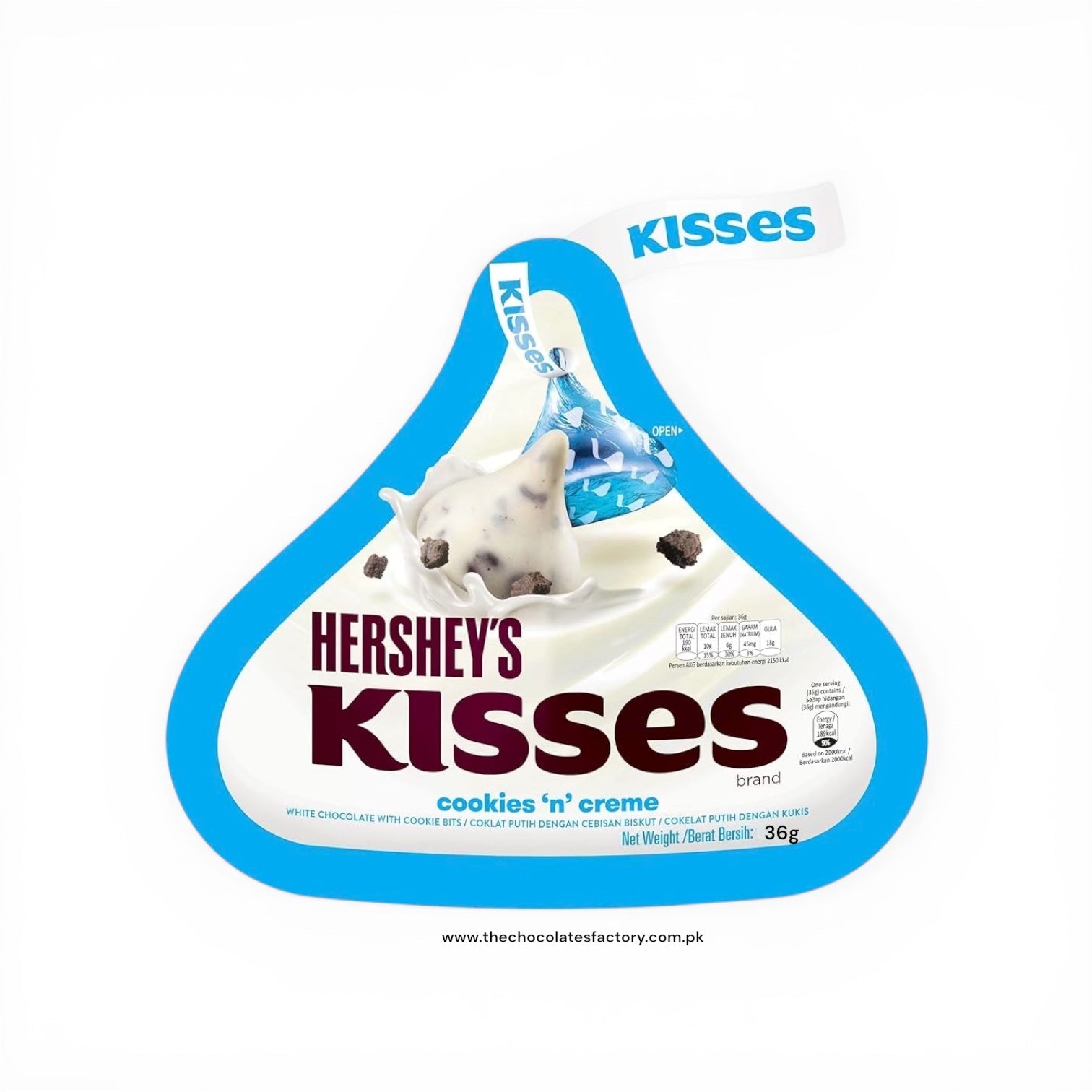 Hershey's Kisses Cookies 'n' Crème Pouch, 36g