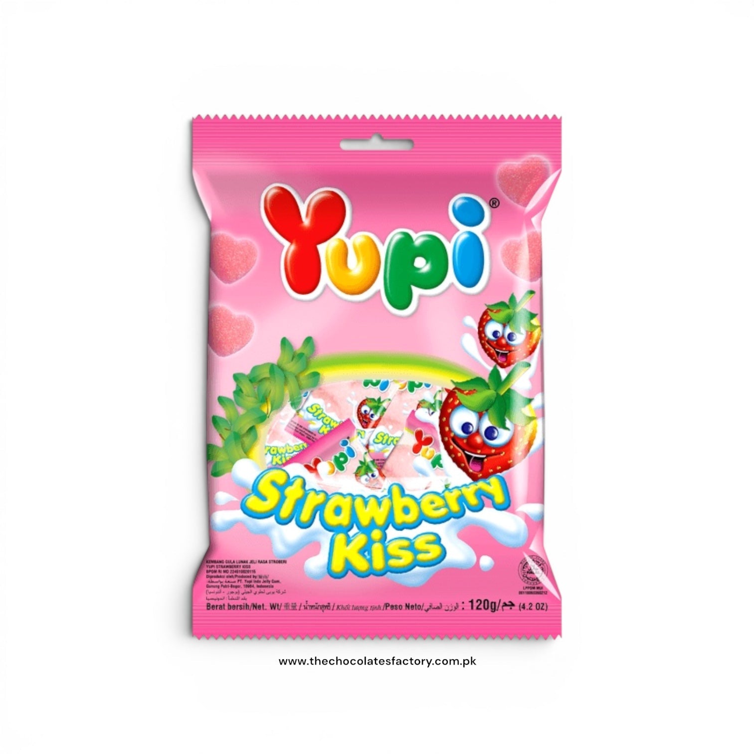 Yupi Strawberry Kiss Jelly 120g Strawberry flavour