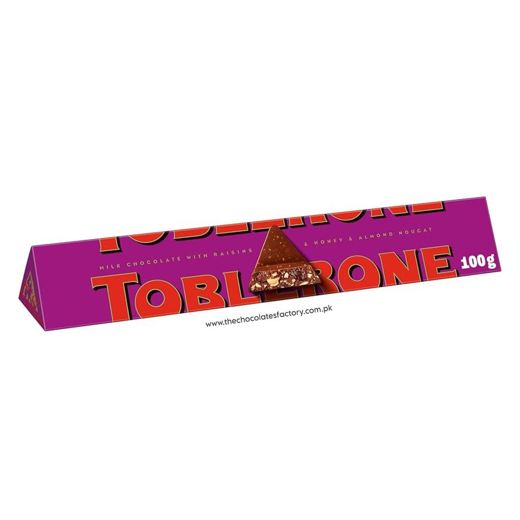 Toblerone Milk Chocolate with Raisins, 100g
