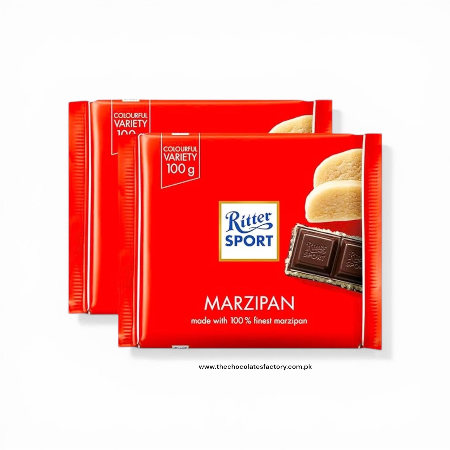 Ritter Sport Marzipan Dark Chocolate 100g - x2