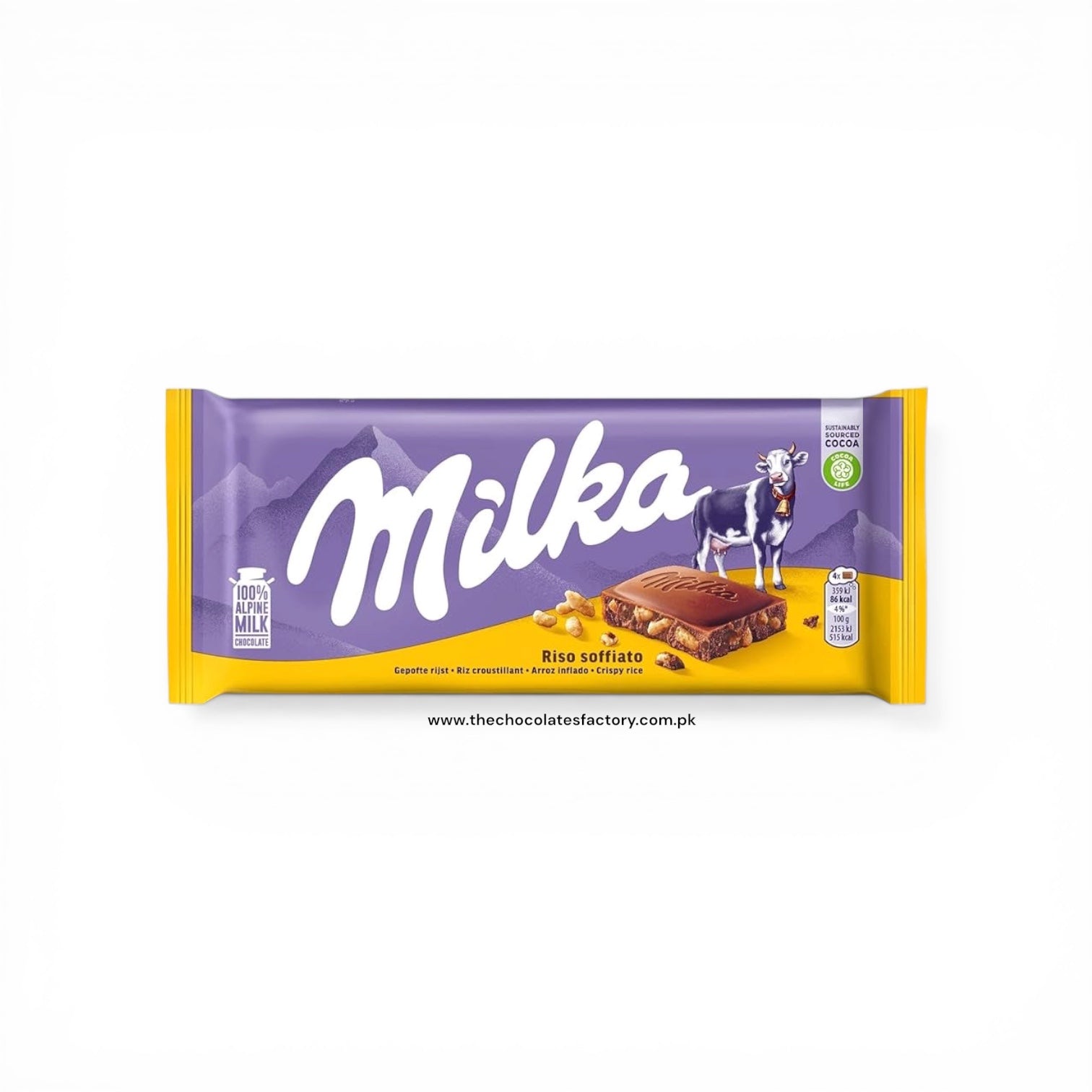 Milka Alpine Milk Chocolate with Crispy Rice 100g