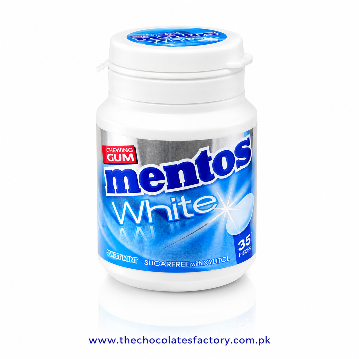 Mentos White Chewing Gum, Sweet Mint Flavour, Sugar Free Pack of 38's
