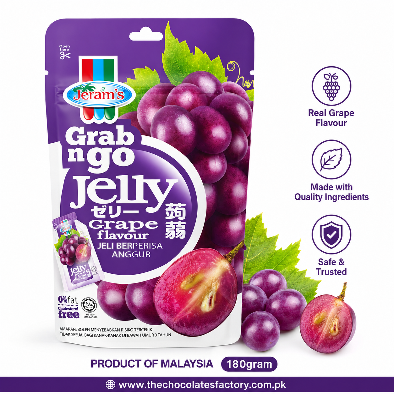Grab n Go Jelly Grape Flavour 180g