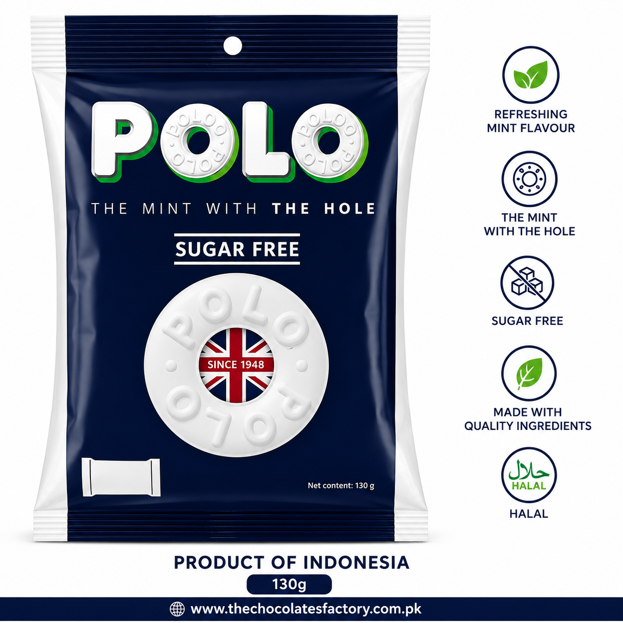 POLO THE MINT WITH THE HOLE SUGAR FREE 130G